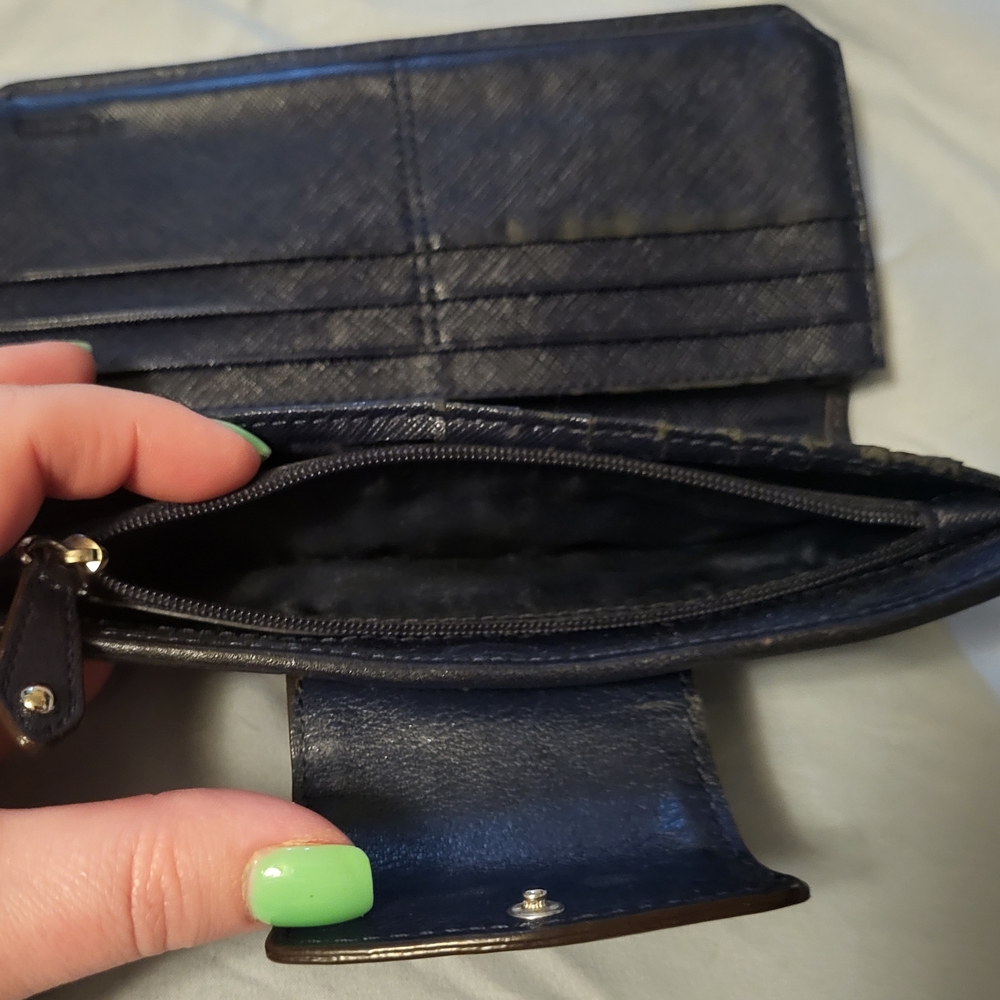 Coach Navy and Green Women's Wallet - Picture 5 of 5